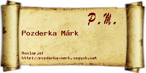 Pozderka Márk névjegykártya